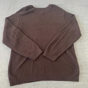 Gap Sweater Mens XXL Brown Knit Crew Neck Stretch Outdoors Casual Classic Waffle